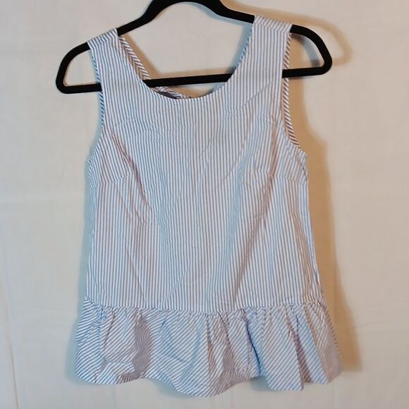 J.Crew Striped Peplum Top - Picture 2 of 8